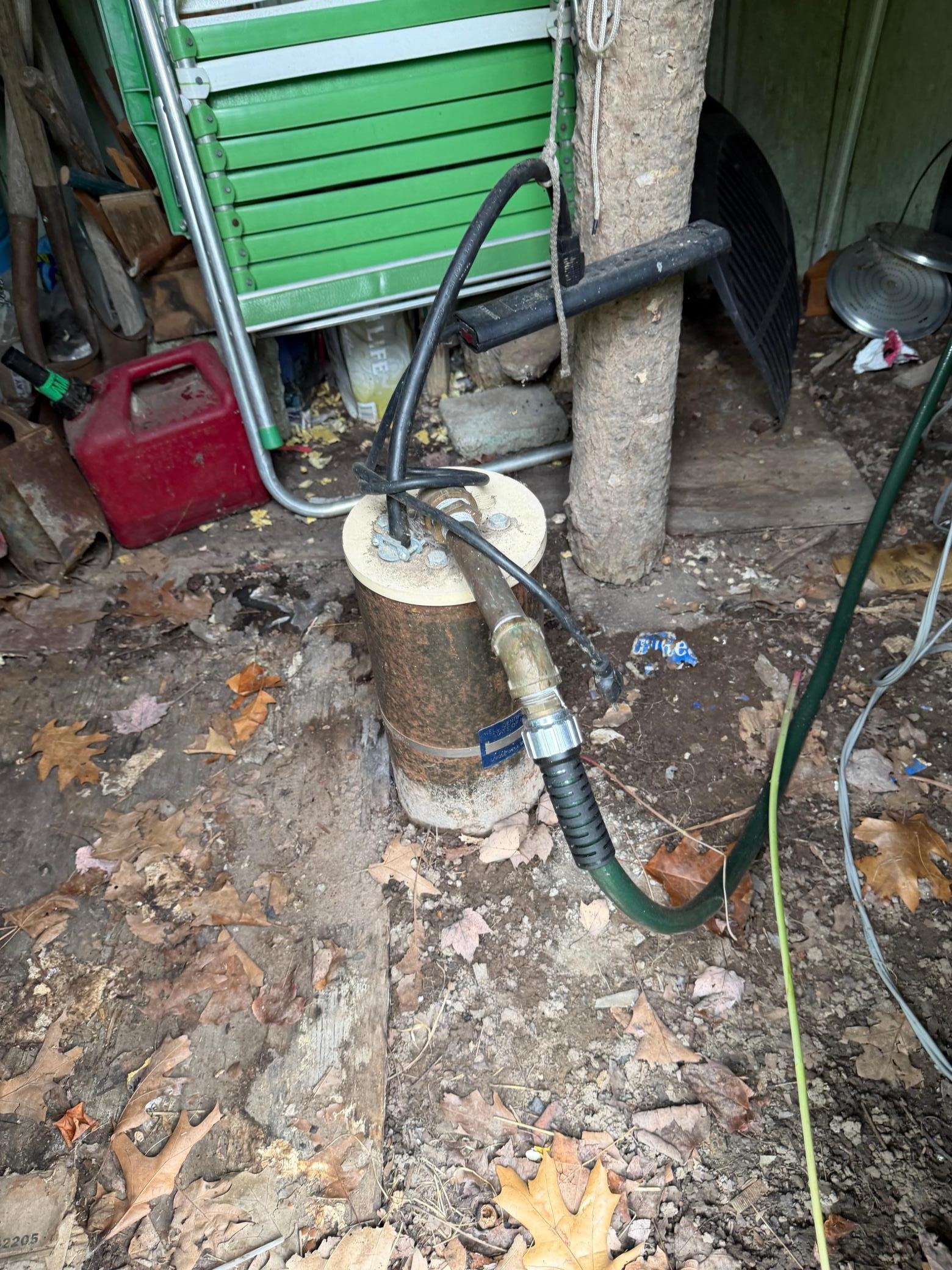 drilled well inside the shed