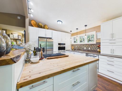 Huge butcher block island