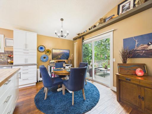 Dining room with outdoor deck access