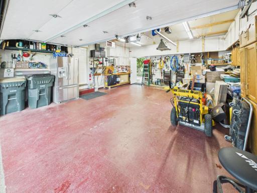 Finished, heated 2-stall garage with epoxy flooring