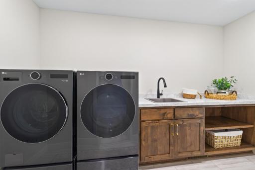 Upper Level Washer/Dryer and Laundry Sink