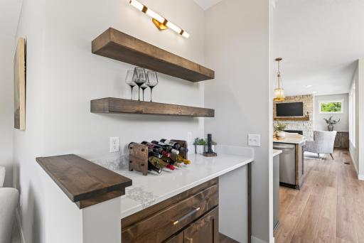 Wine Bar adjacent to Kitchen and Hearth Room