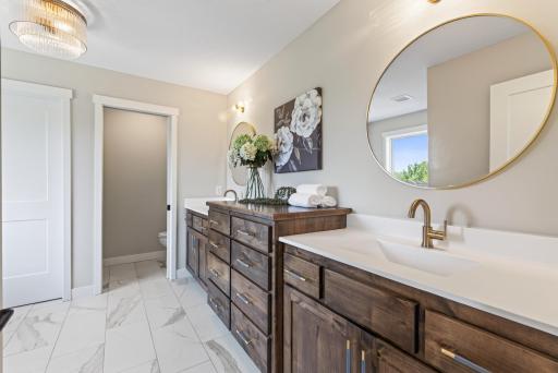 Spacious Master Bathroom with Toilet Closet