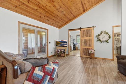 Living Room with view of Office and Three Season Porch