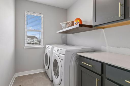Convenient upper level laundry
