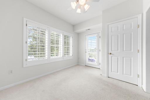 Sunroom with Wood Plantation Shutters