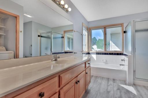 Main Level Primary Bath with Separate Tub and Shower
