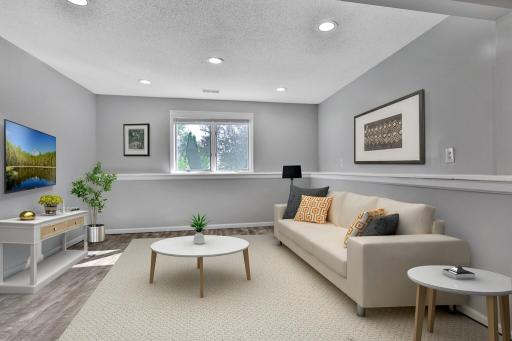 Lower Level Family Room Area - Virtually Staged