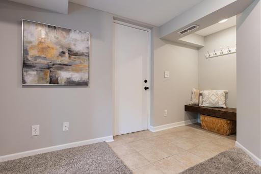 mudroom and exit to the garage