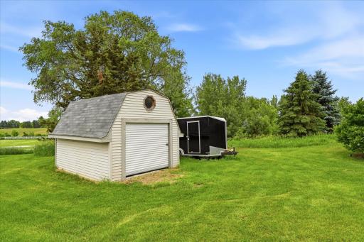Extra storage space in the backyard shed.