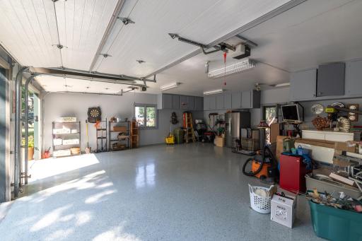 Fully Finished, Insulated and Heated Three Car Garage with Epoxy Floors