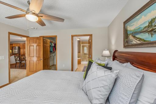 Large walk-in closet and private bath.