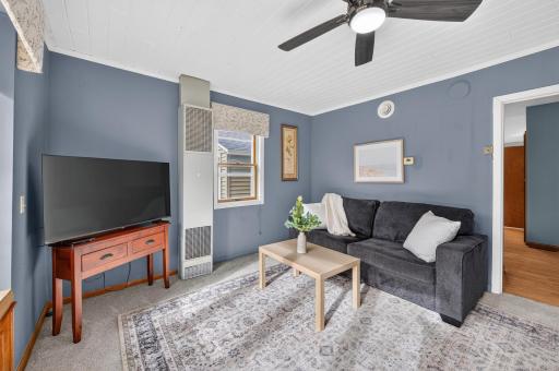 Complete with a ceiling fan for added comfort year round.