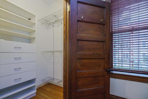 Functional closet organizers also keep this space bright and clutter-free.