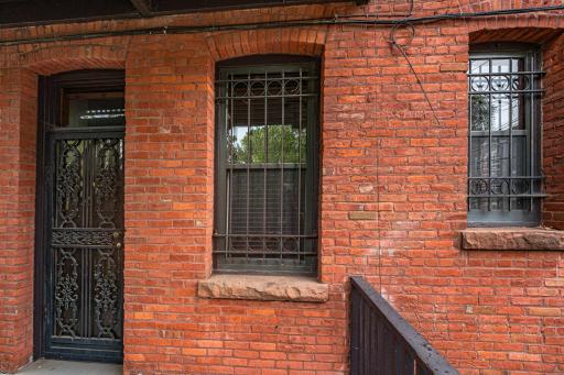 Iron gates add charm and character to the building.