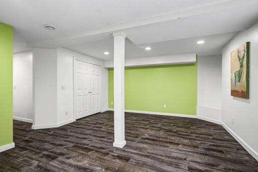 Lower level family room space.