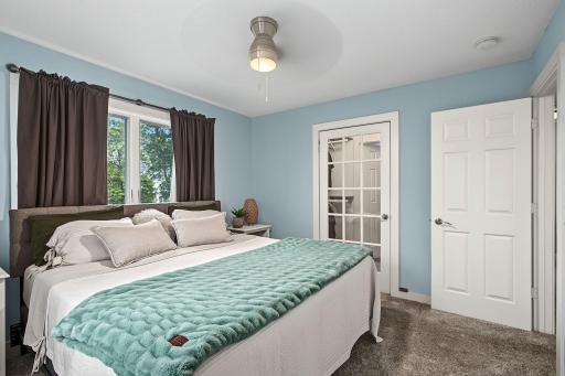 Primary bedroom on the upper level.