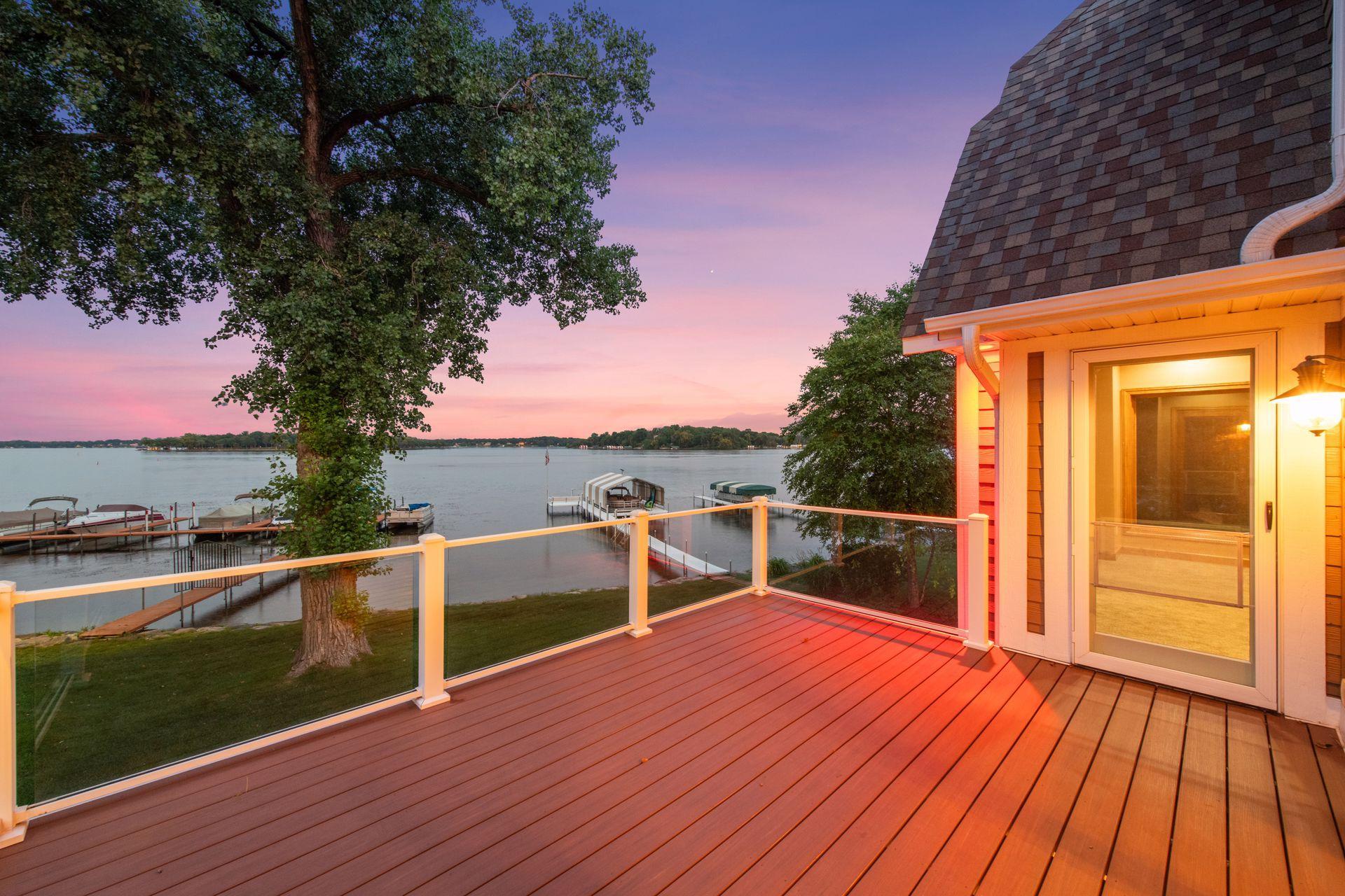 A view of the lake from the upper-level deck.