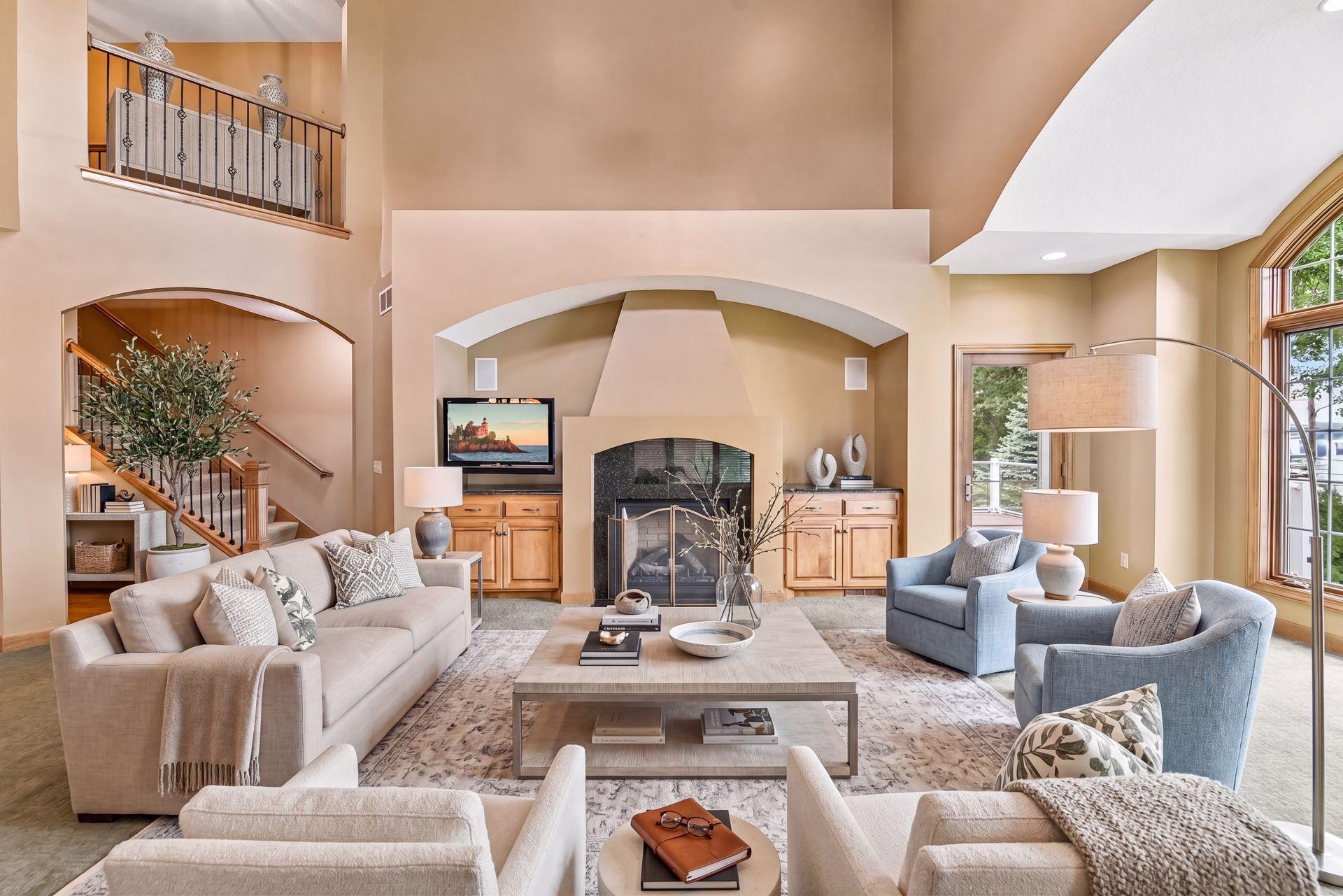 Virtually staged - Living Room