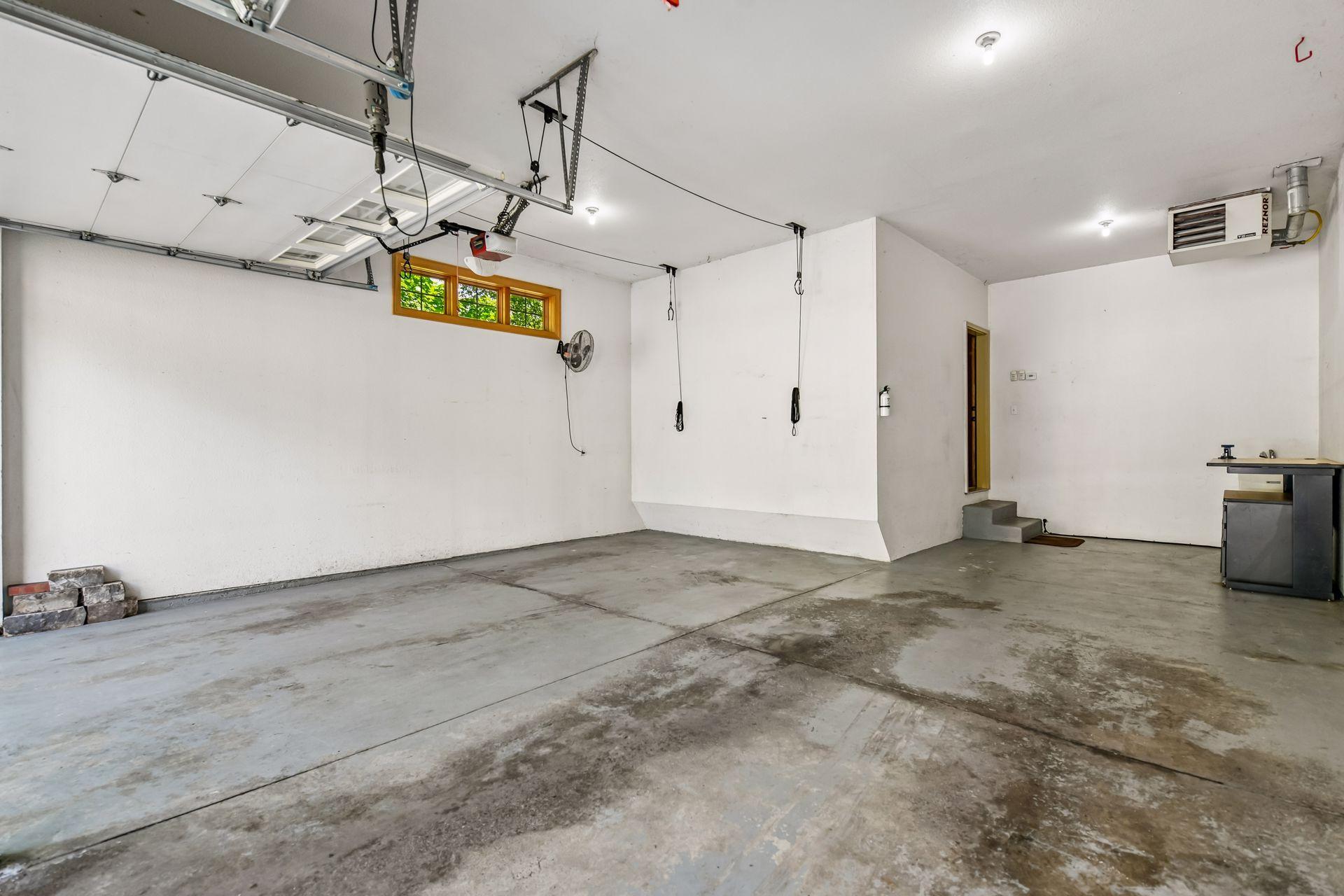 Three-car garage.