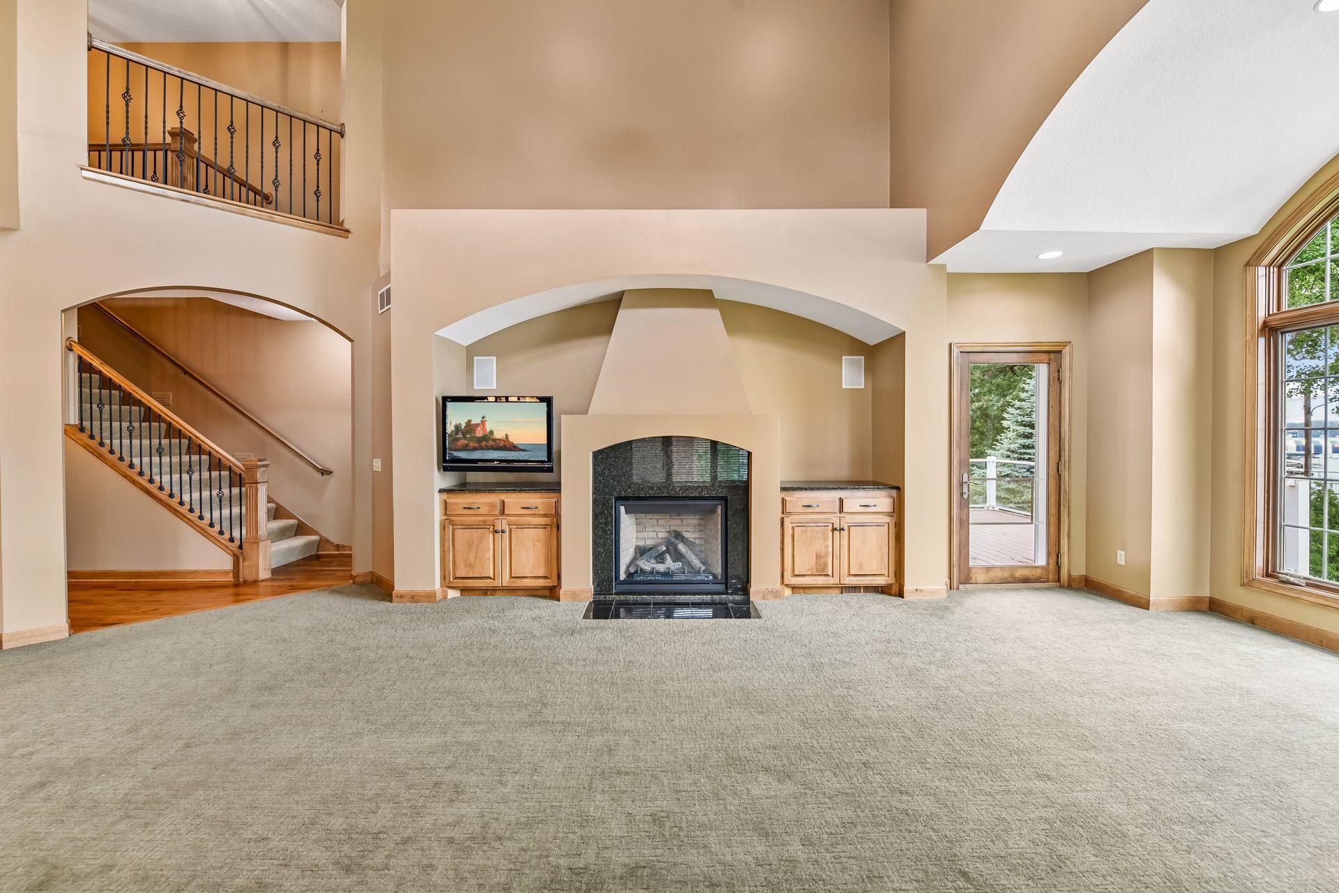 Gas fireplace in the living room.