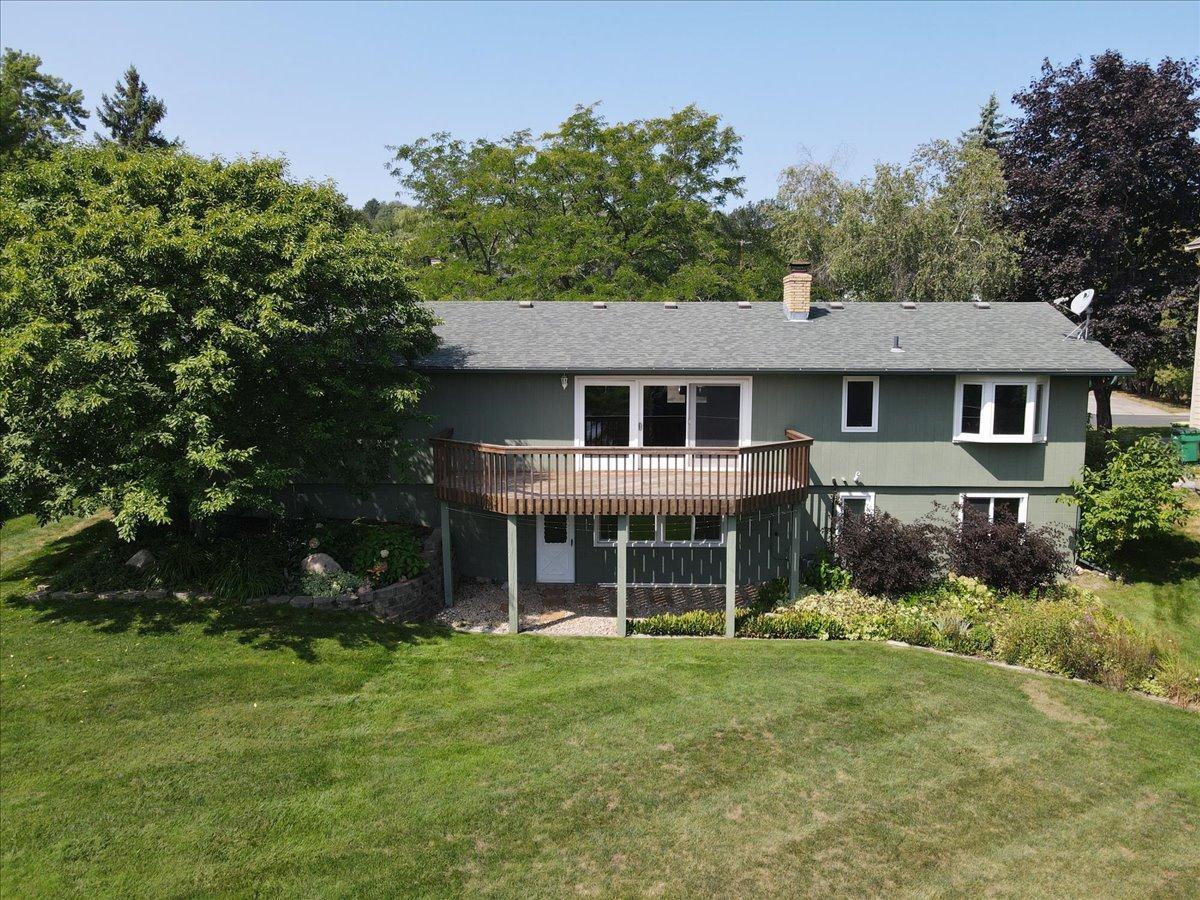 Closer view of the rear of the home.
