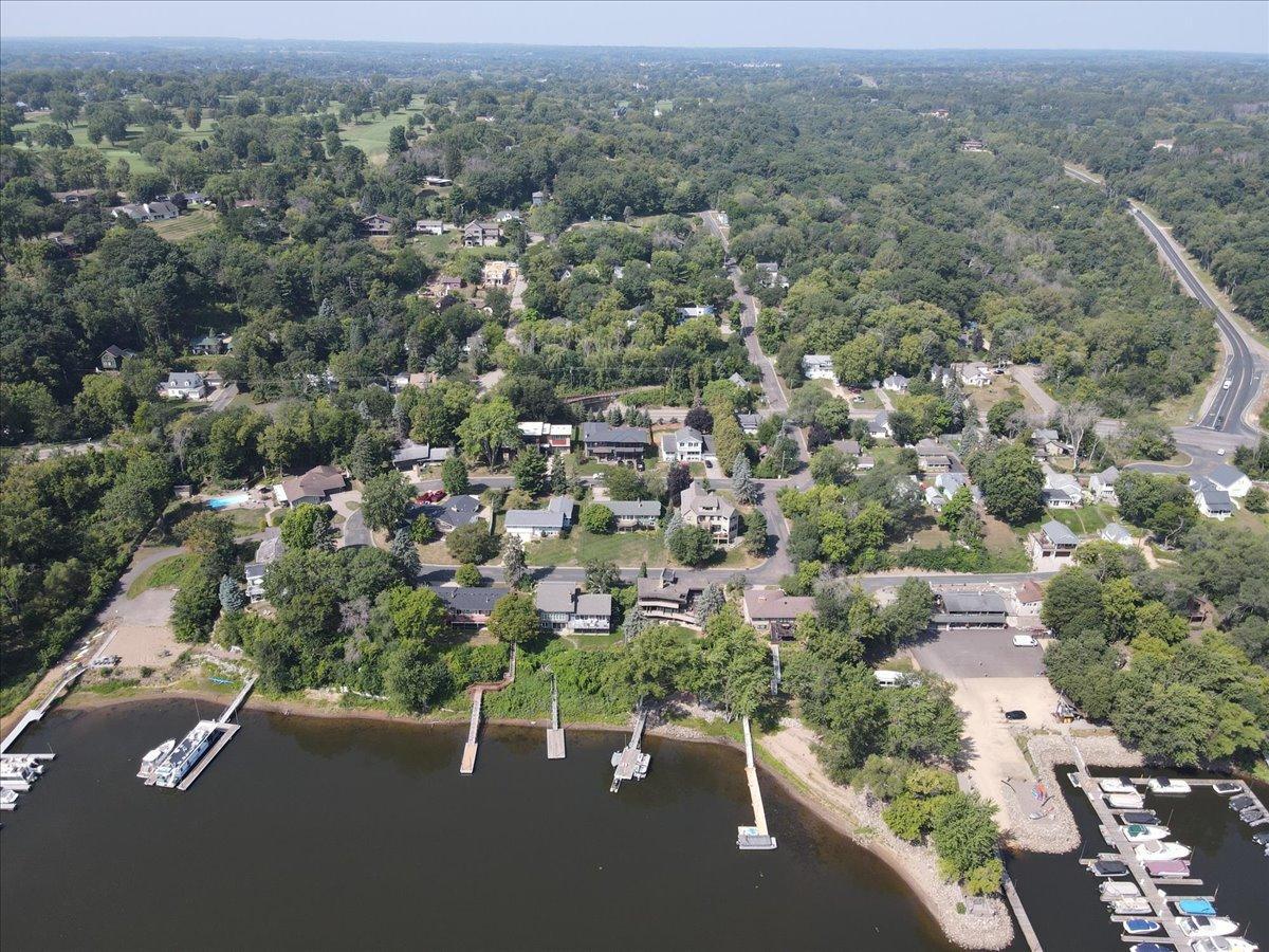 Aerial view of the home and the private HOA and river access.
