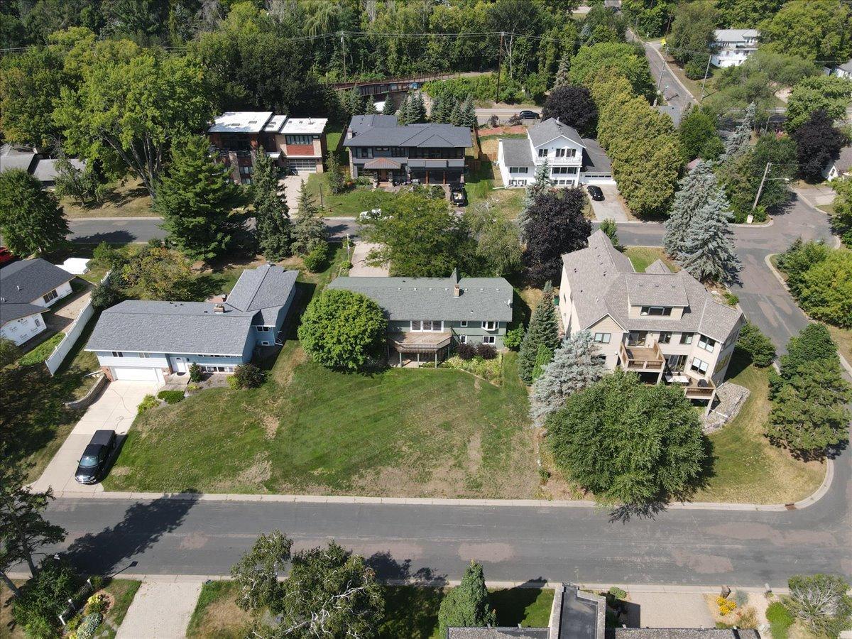 Aerial view of the backyard.