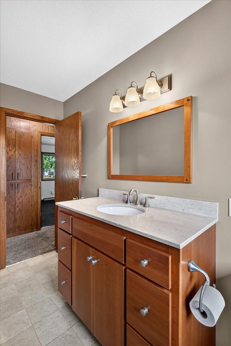 Another angle of the main bath with oversized vanity.
