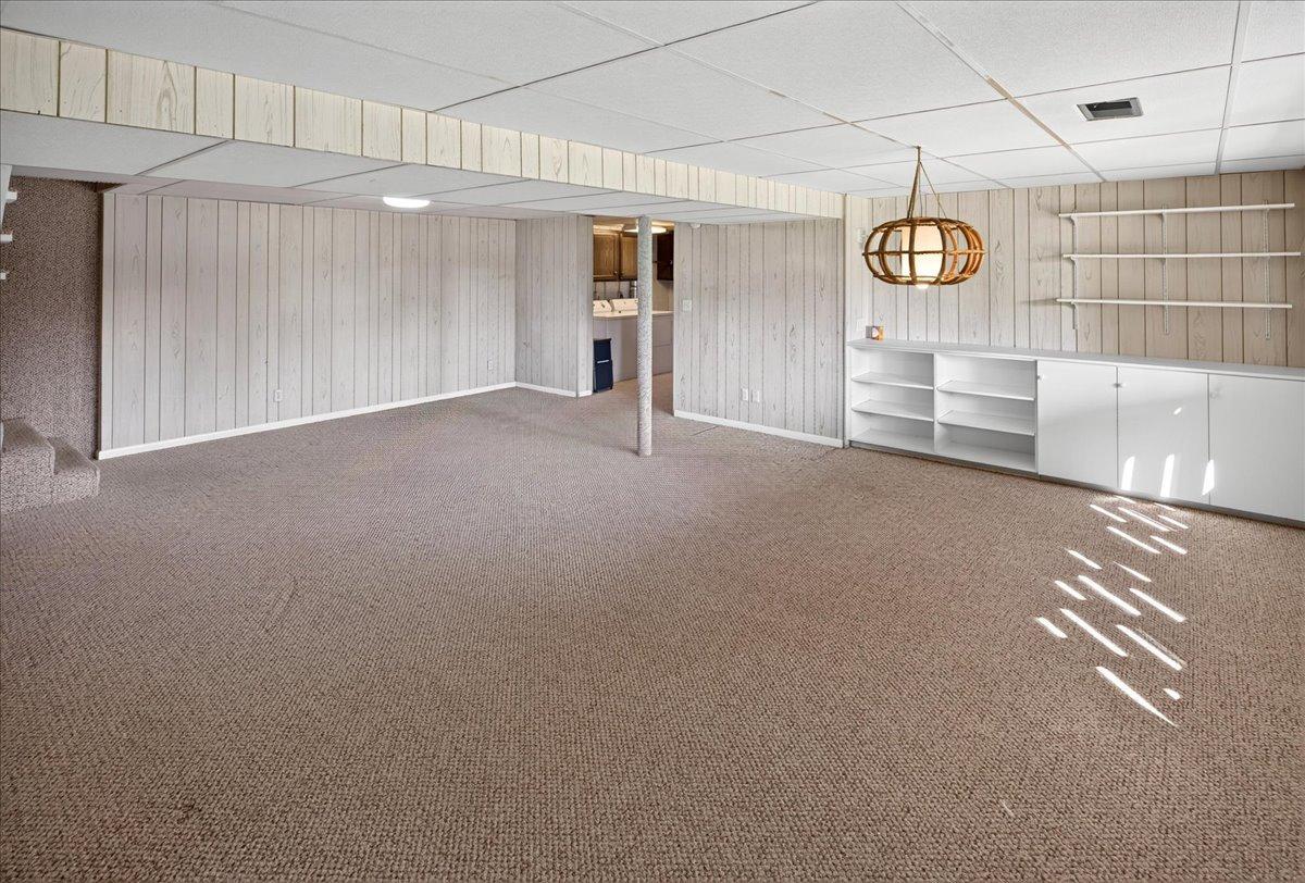 Another view into the lower level family room.