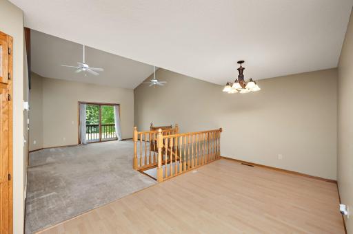 Dining and living room open to eachother to keep a nice main level layout!