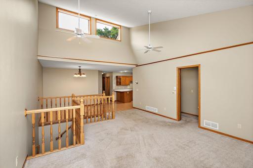 Natural light flows in with upper windows - remote blinds