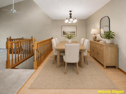 Notice how easily a dining set can fit