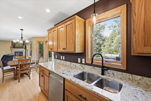 Large window fills the kitchen with beautiful natural light.