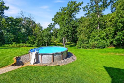Heated above ground pool.