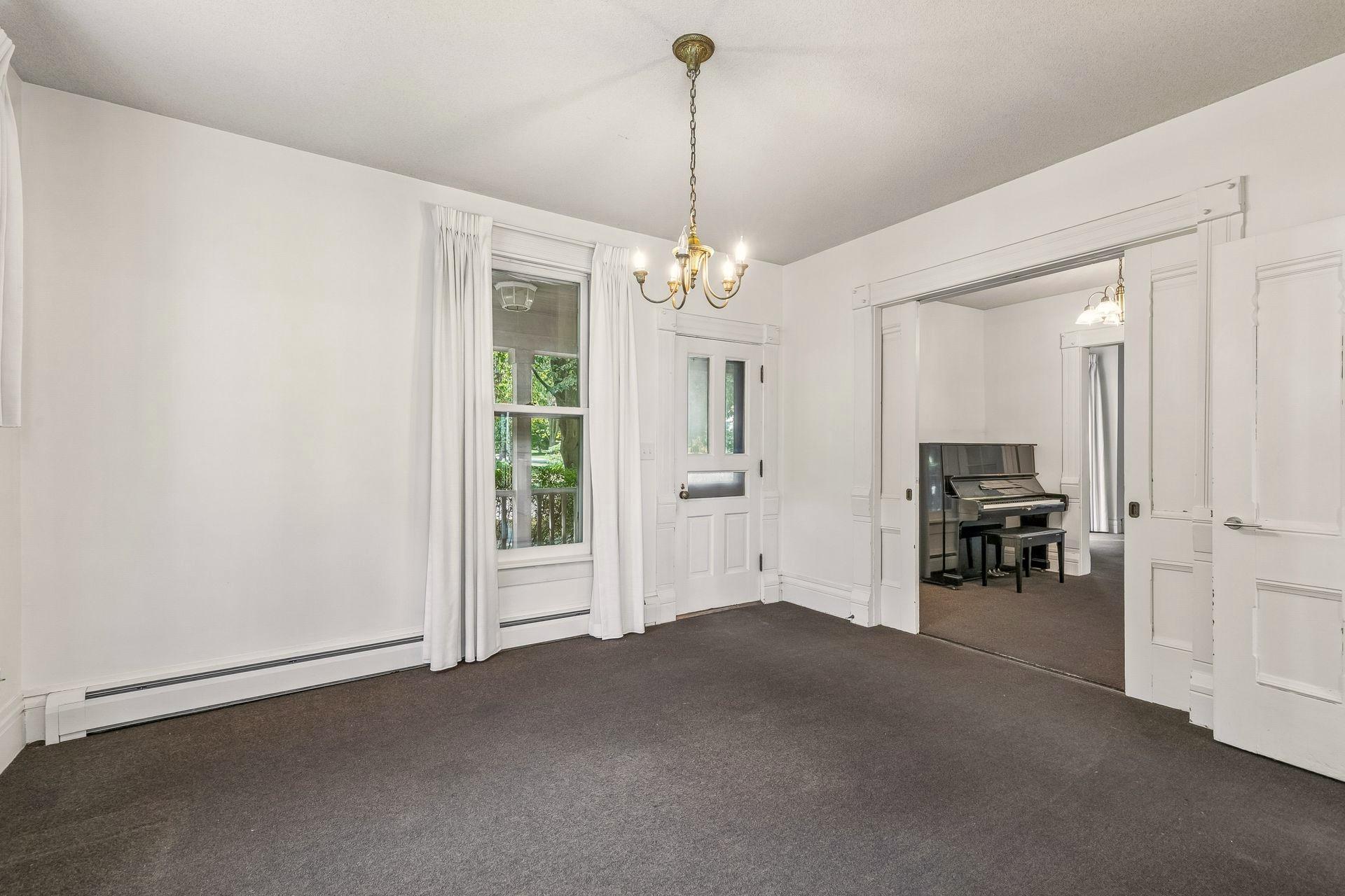 Dining room with door to side porch