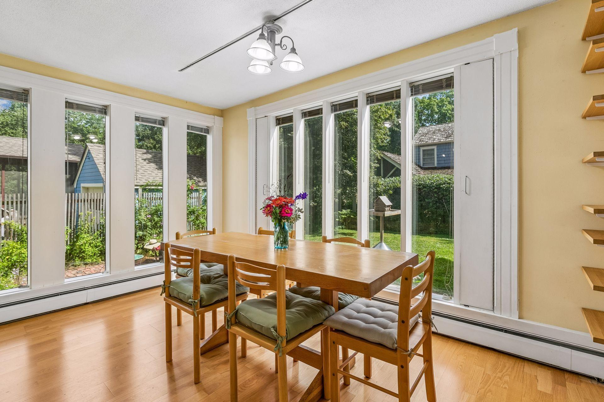 Two walls of floor to ceiling windows
