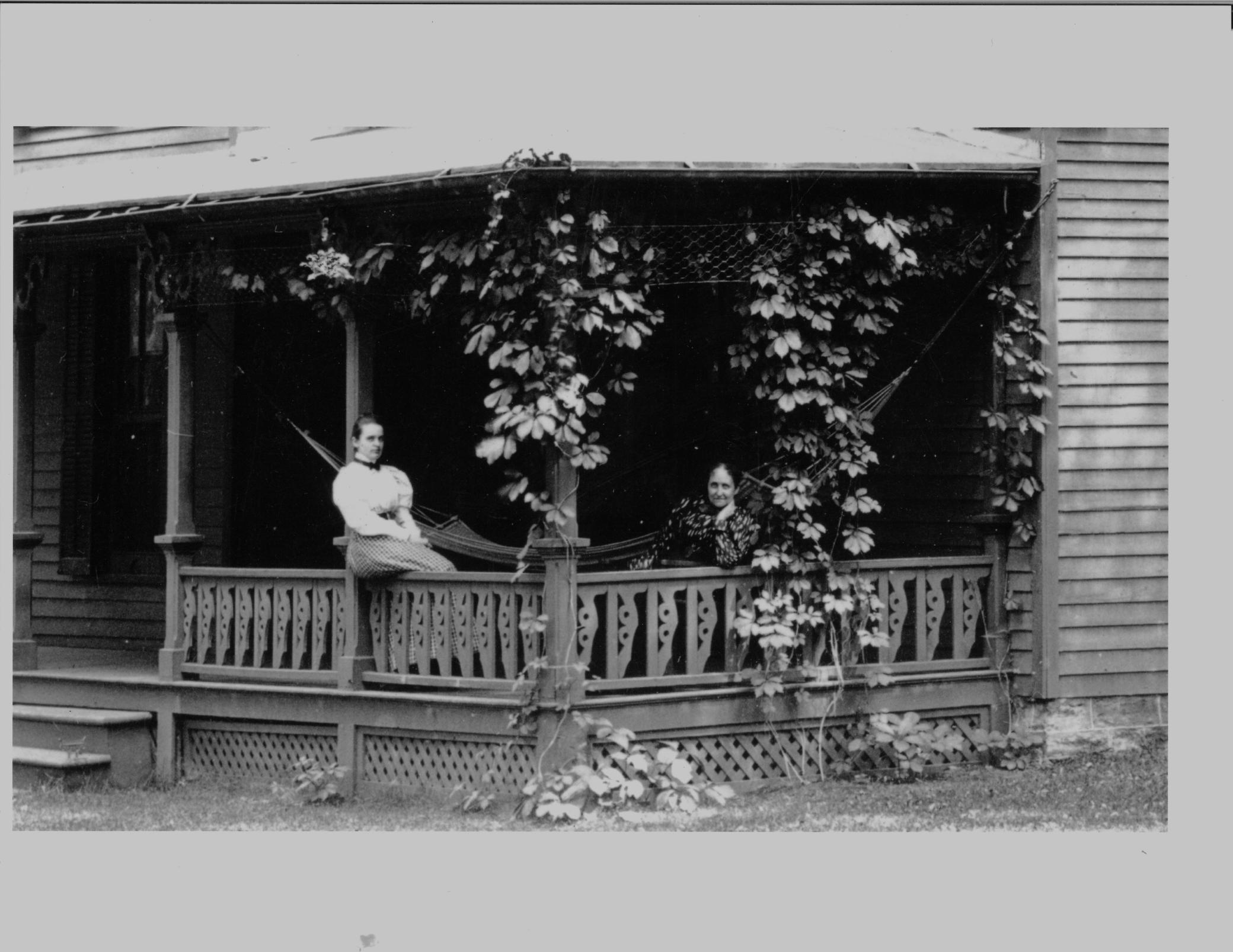 1870s Manning women on the front porch