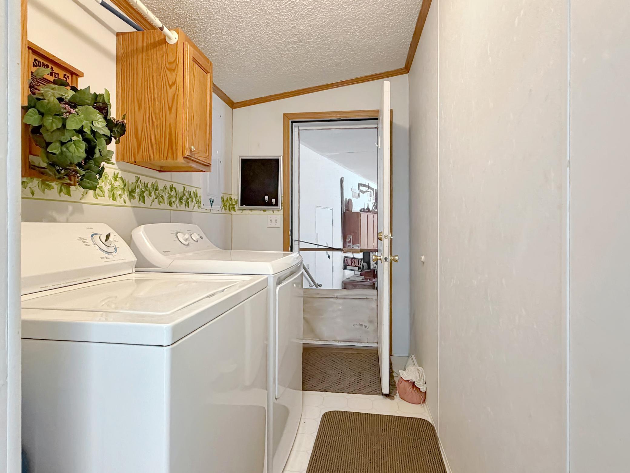Laundry off of garage