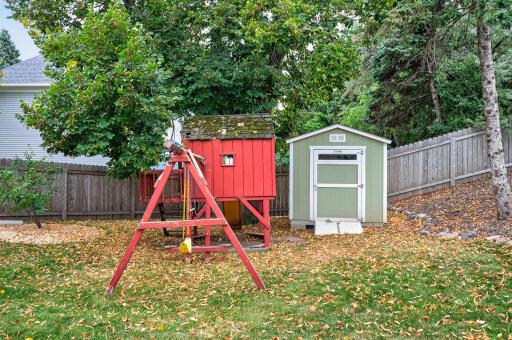 Cute swingset and 8'x10' Tuff Shed to stay with the home!