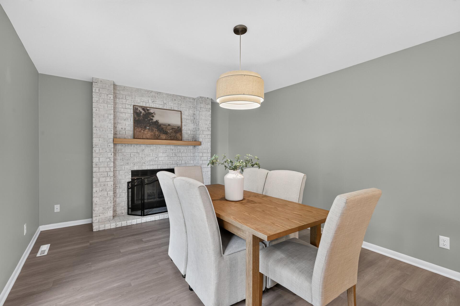 Dining room right off the kitchen space