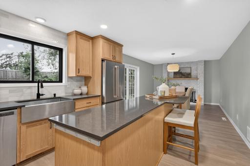 Lovely kitchen island with plenty of storage!