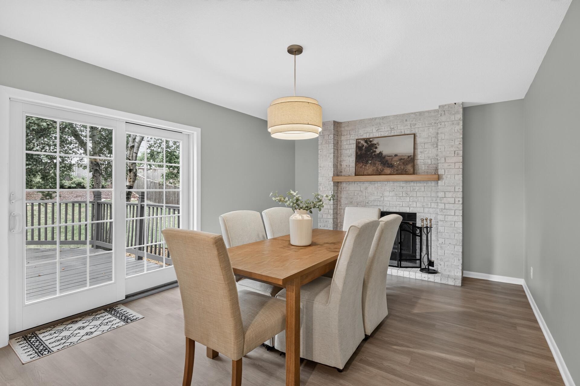 Dining room right off the kitchen space