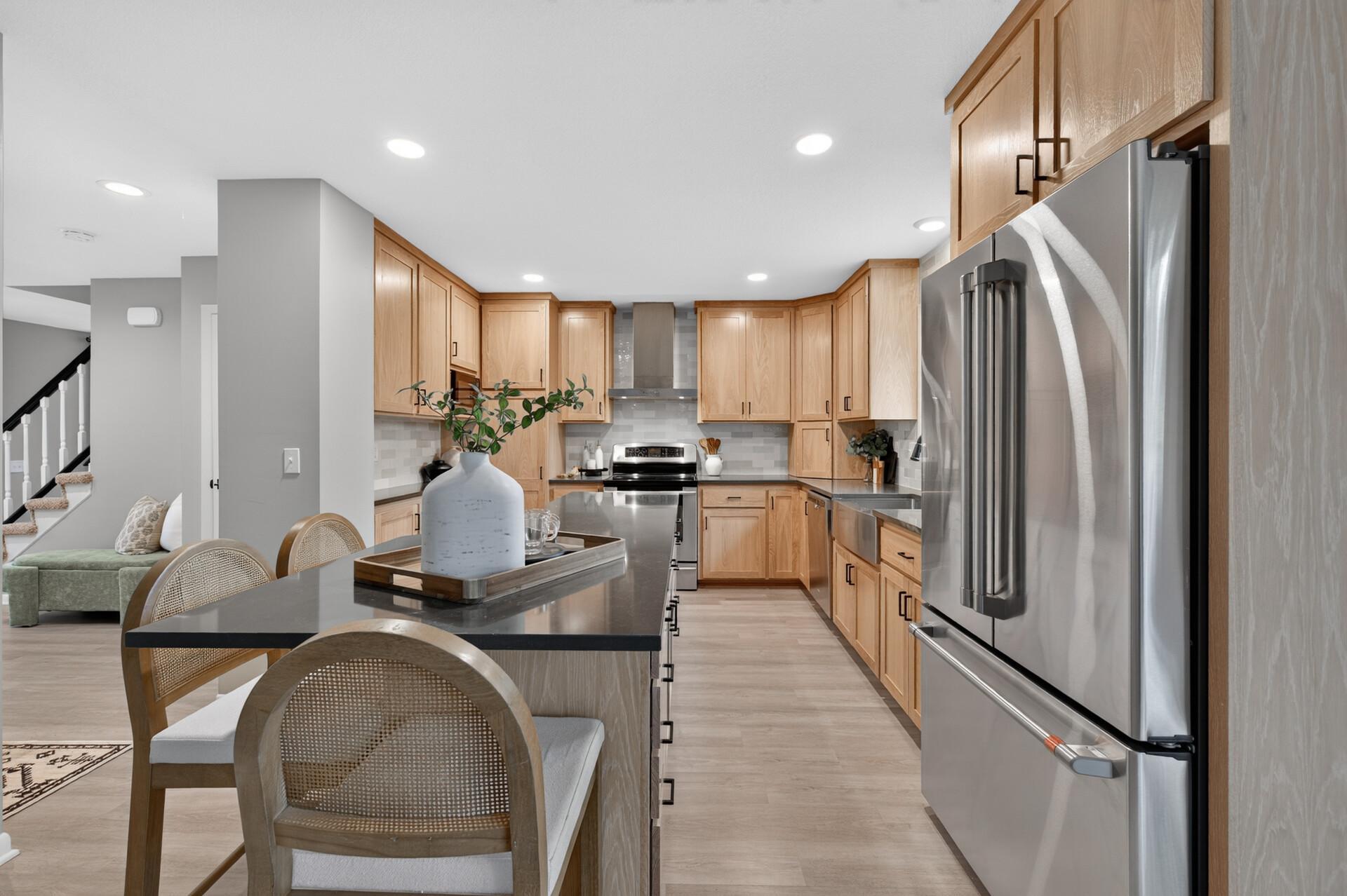 Kitchen with fully updated cabinets, counters, appliances and more!