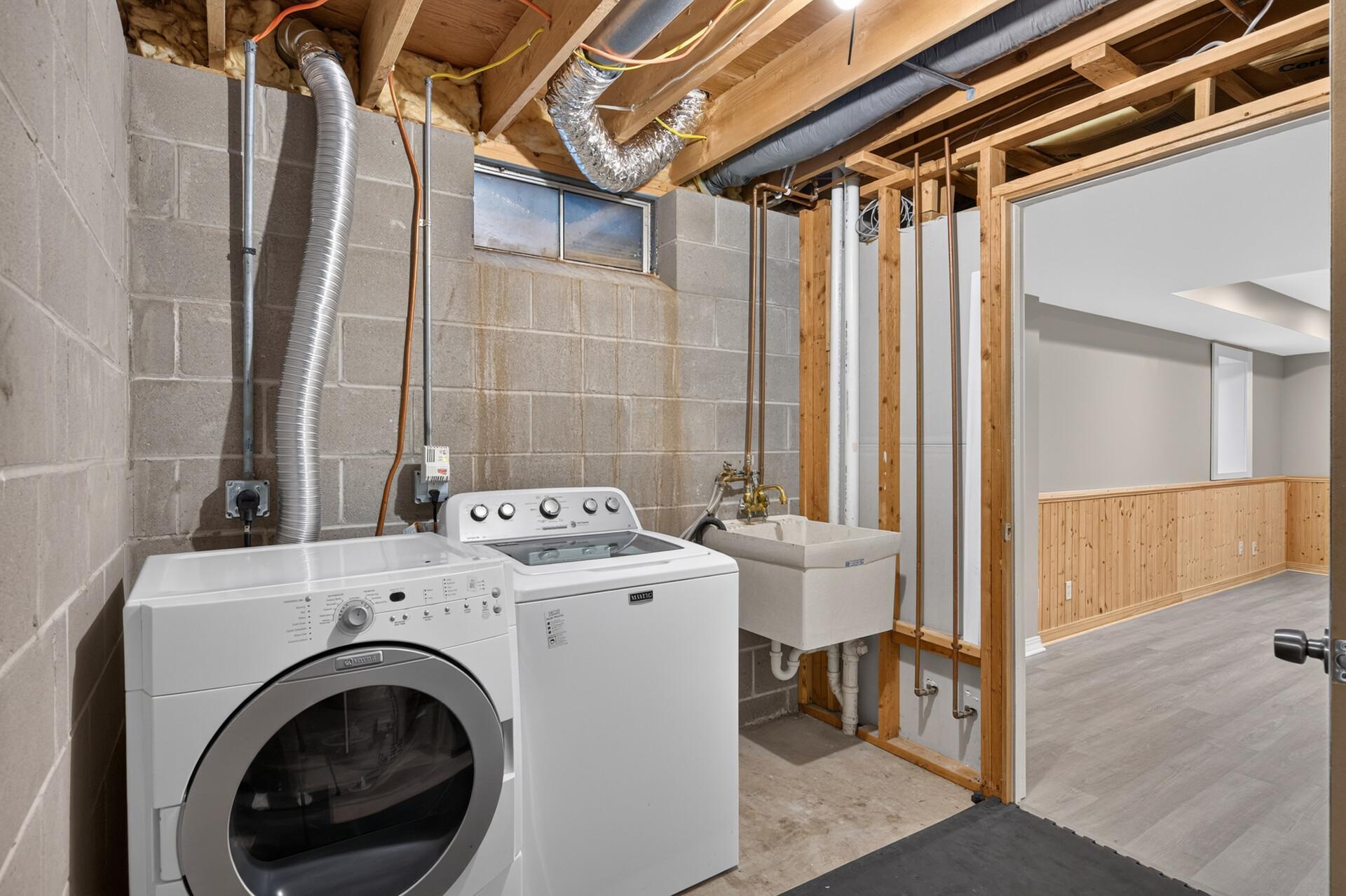 Lower level laundry room