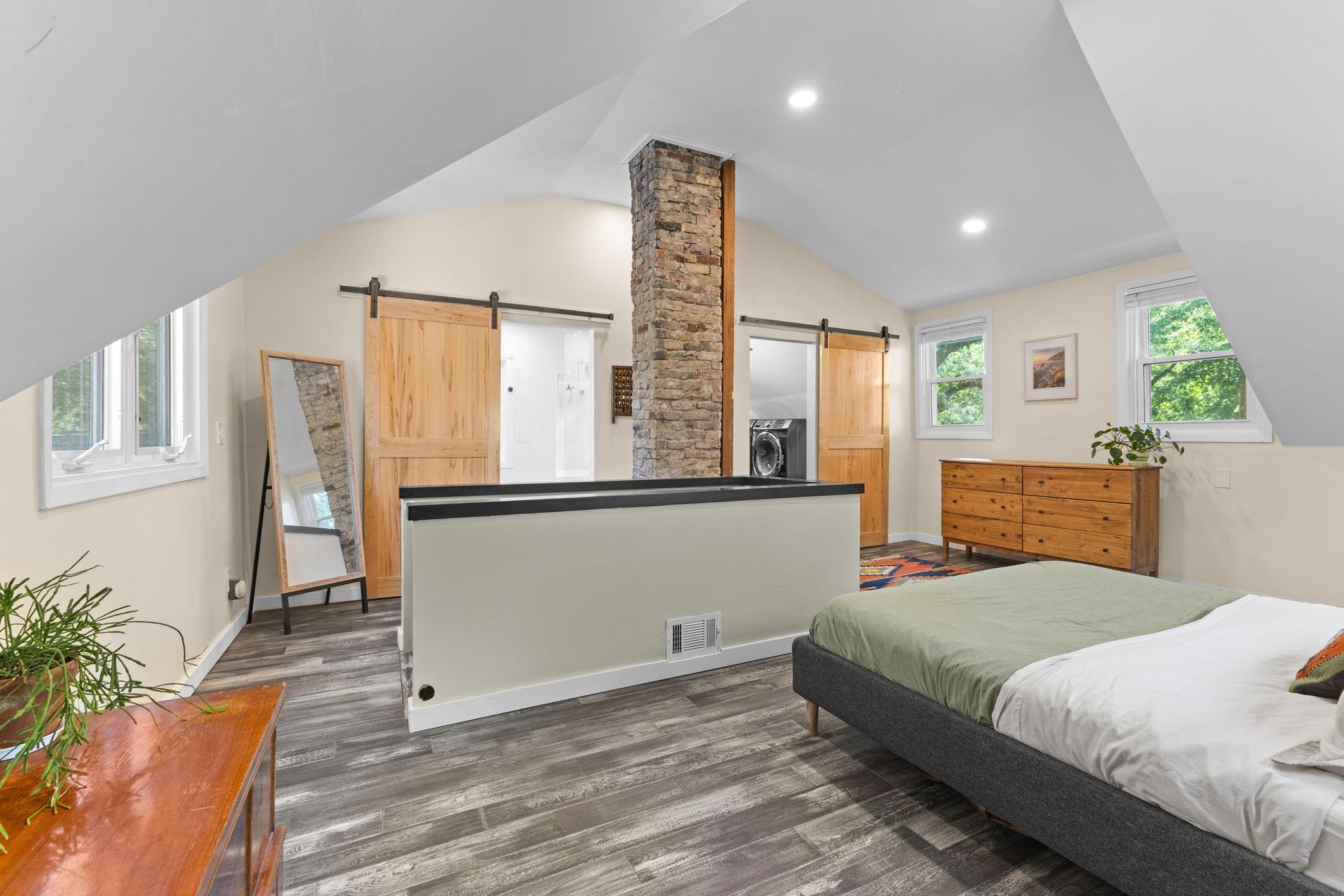 Upper Level Owners Suite- Bathroom Plus walk in closet and laundry room