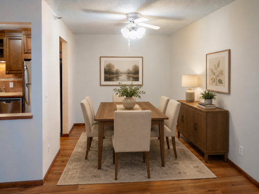 Dining area conveniently positioned between the kitchen and living room for easy everyday living and entertaining. *Virtually staged for inspiration*