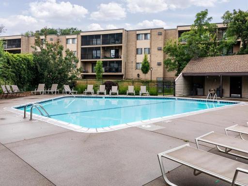 Outdoor community pool offers a convenient place to relax and enjoy Minnesota summers close to home.