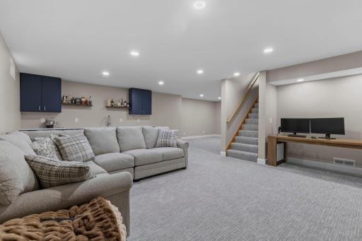 The newly finished lower level adds an incredible amount of living space, with a large family room perfect for movie nights, entertaining, and relaxing