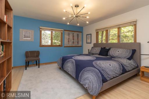 Primary bedroom. This is a king sized bed!